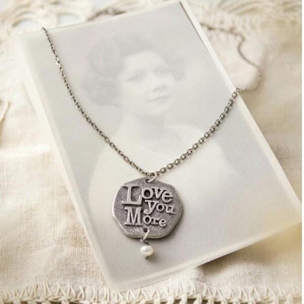 Jewel Kade Silver 'Love You More' Necklace with Pearl